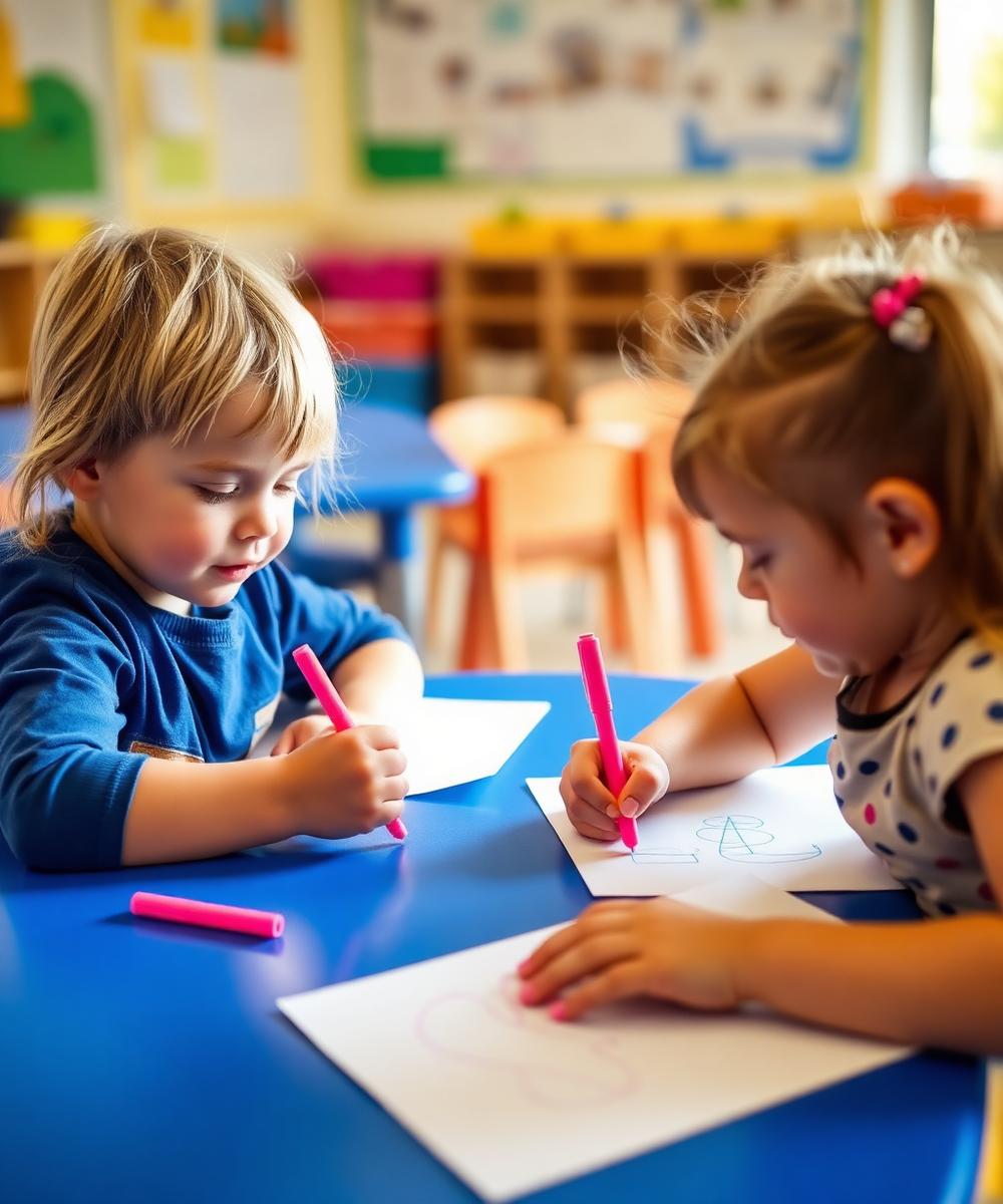 Children drawing at Atlas Early Learning Center